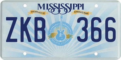 MS license plate ZKB366