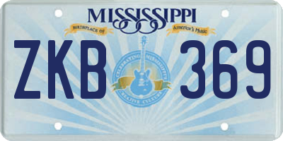 MS license plate ZKB369