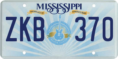 MS license plate ZKB370