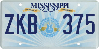 MS license plate ZKB375