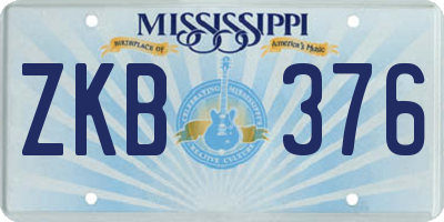 MS license plate ZKB376