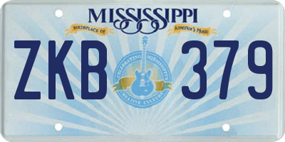 MS license plate ZKB379