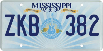 MS license plate ZKB382