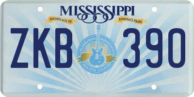 MS license plate ZKB390