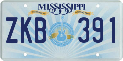 MS license plate ZKB391