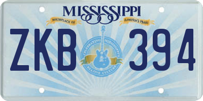 MS license plate ZKB394