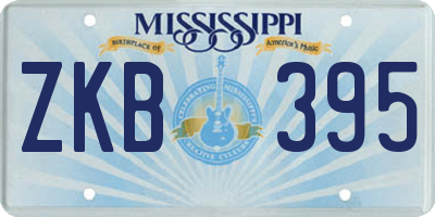 MS license plate ZKB395