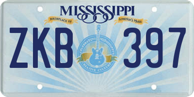 MS license plate ZKB397