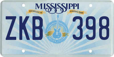 MS license plate ZKB398