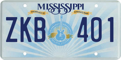 MS license plate ZKB401