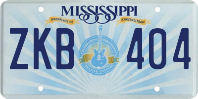 MS license plate ZKB404
