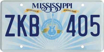 MS license plate ZKB405