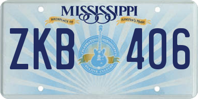 MS license plate ZKB406
