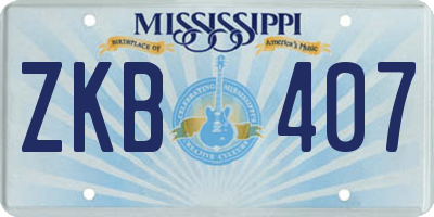 MS license plate ZKB407
