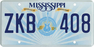 MS license plate ZKB408