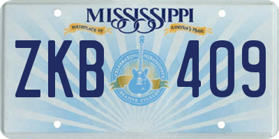 MS license plate ZKB409