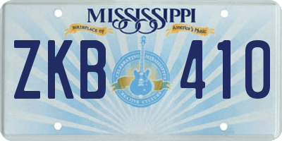 MS license plate ZKB410