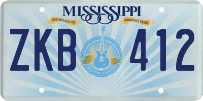 MS license plate ZKB412
