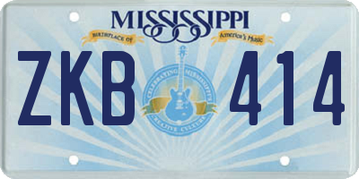 MS license plate ZKB414