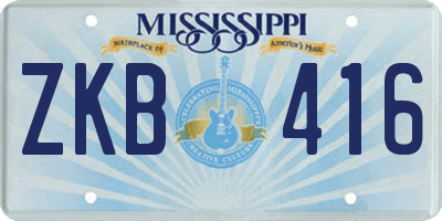 MS license plate ZKB416