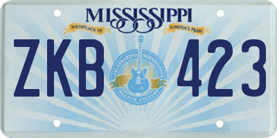 MS license plate ZKB423