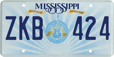 MS license plate ZKB424