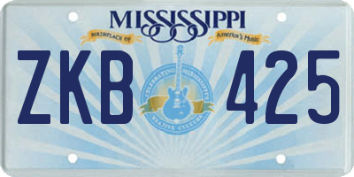 MS license plate ZKB425