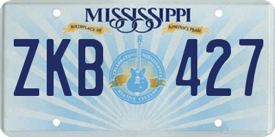 MS license plate ZKB427