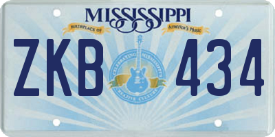 MS license plate ZKB434