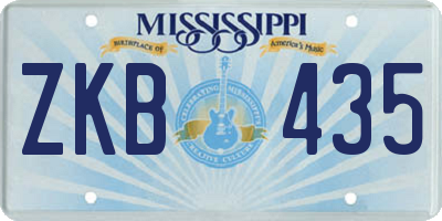 MS license plate ZKB435