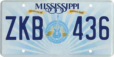 MS license plate ZKB436