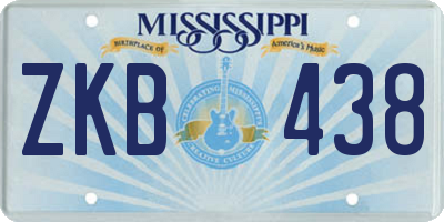 MS license plate ZKB438