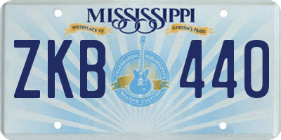 MS license plate ZKB440