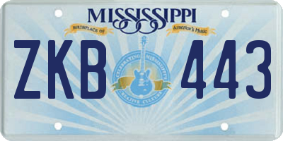MS license plate ZKB443