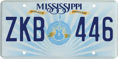 MS license plate ZKB446