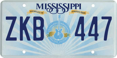 MS license plate ZKB447