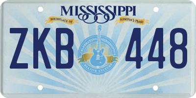 MS license plate ZKB448