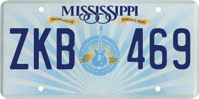 MS license plate ZKB469
