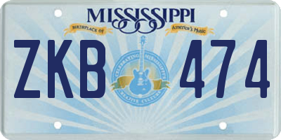 MS license plate ZKB474