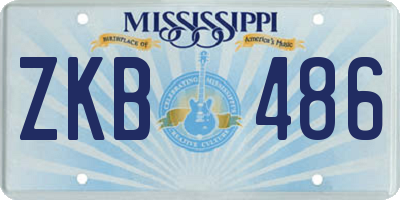 MS license plate ZKB486