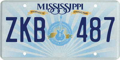 MS license plate ZKB487