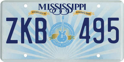 MS license plate ZKB495