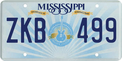 MS license plate ZKB499