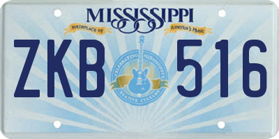 MS license plate ZKB516