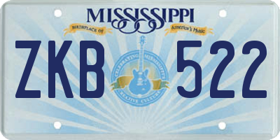 MS license plate ZKB522