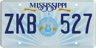 MS license plate ZKB527