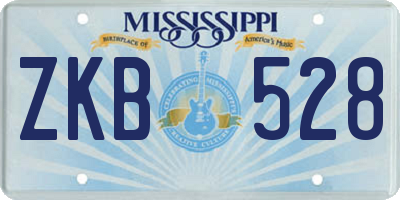 MS license plate ZKB528