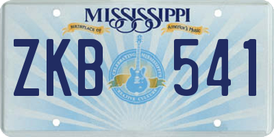 MS license plate ZKB541