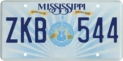 MS license plate ZKB544