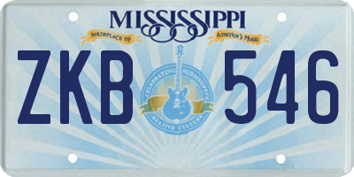 MS license plate ZKB546